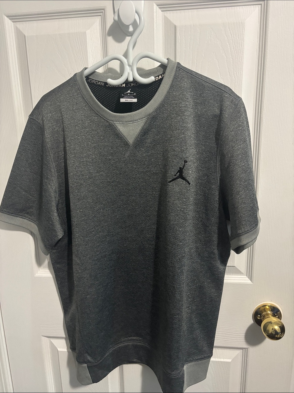 Jordan Men’s Short Sleeve Crewneck T-Shirt - Charcoal Gray with Black Logo